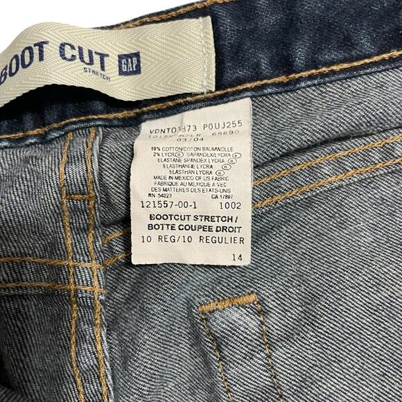 Gap Womens Jeans Size 10 Blue Bootcut Mid Rise Stretch Dark Wash Denim Zip Fly - Picture 7 of 11